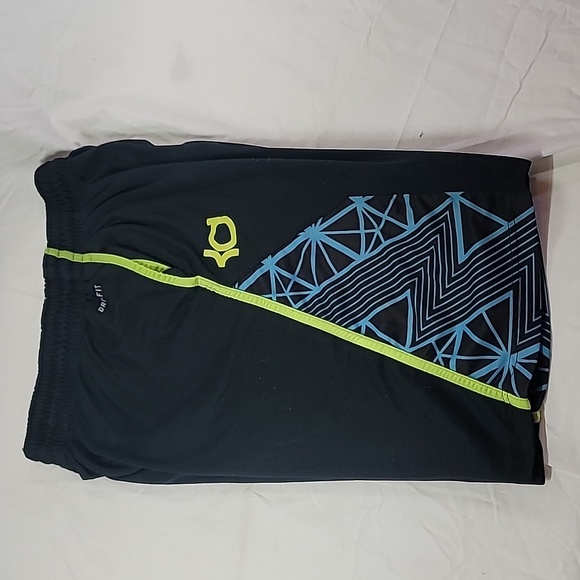 KD Nike Durant Therma-Fit Blue Black Volt Men's Shorts Dri Fit Size Large - Picture 6 of 10